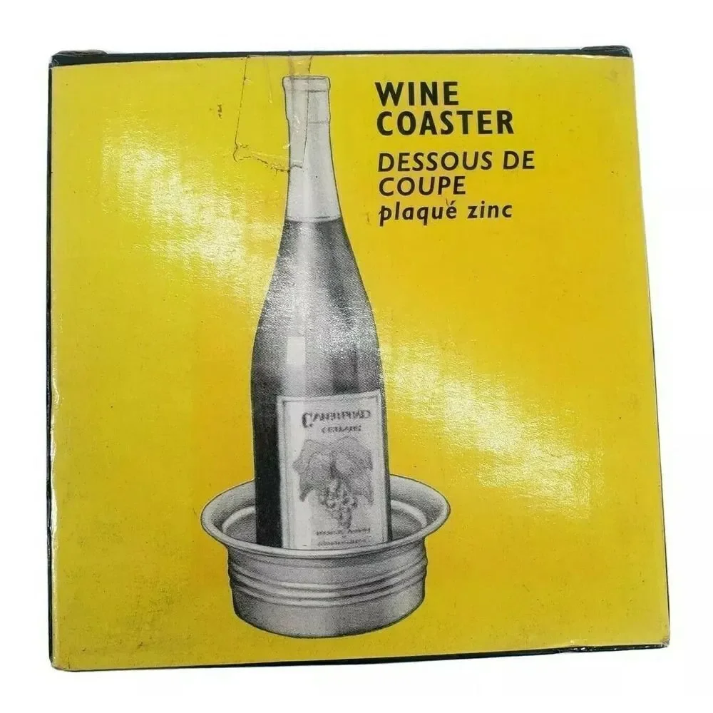 RARE RESTORATION HARDWARE METAL WINE Bottle COASTER NEW OLD STOCK‎ Vintage